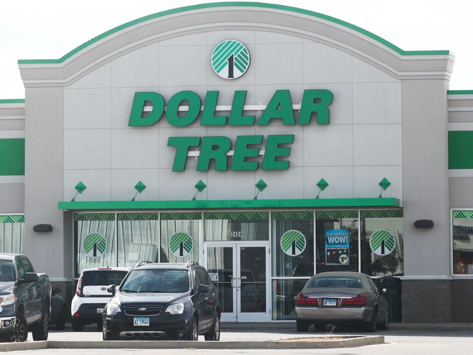 Dollar Tree logo is seen on the shop in Streator, Illinois, on October 15, 2022.
