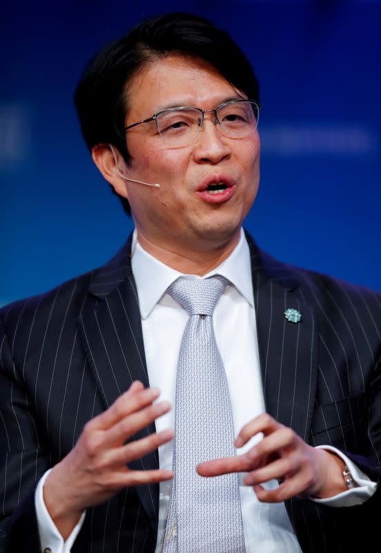 Hiromichi Mizuno speaks during the Milken Institute's 22nd annual Global C