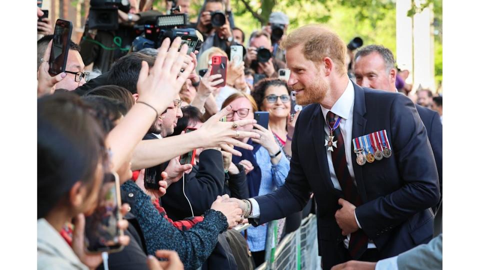 Prince Harry shaking hands