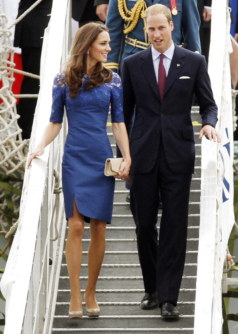 <p>Kate chose a royal blue Erdem dress for a trip to Montreal, accessorising with L.K. Bennett heels. </p><p><i>[Photo: PA]</i></p>