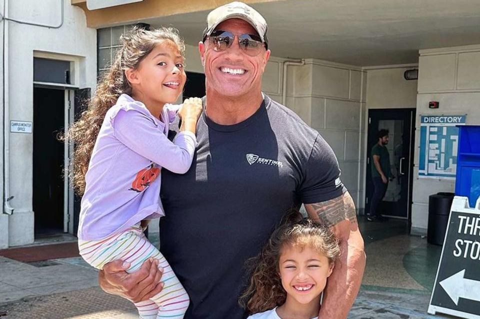 <p>Dwayne Johnson/Instagram</p> Dwayne Johnson with his daughters