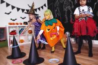 <p>For an easy, entertaining game for little ones, set up a ring toss with witch hats as cones. DIY your own rings by cutting the center out of paper plates. </p><p><a class="link " href="https://www.amazon.com/Elcoho-Halloween-Costume-Witch-Accessory/dp/B07HBPVDDP/ref=sr_1_7?dchild=1&keywords=witches+hat&qid=1626721577&sr=8-7&tag=syn-yahoo-20&ascsubtag=%5Bartid%7C10050.g.3476%5Bsrc%7Cyahoo-us" rel="nofollow noopener" target="_blank" data-ylk="slk:SHOP WITCH HATS;elm:context_link;itc:0;sec:content-canvas">SHOP WITCH HATS</a></p>