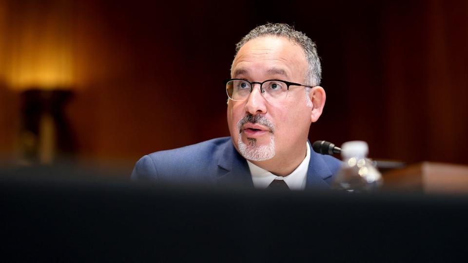 Cardona testifies before a Senate subcommittee