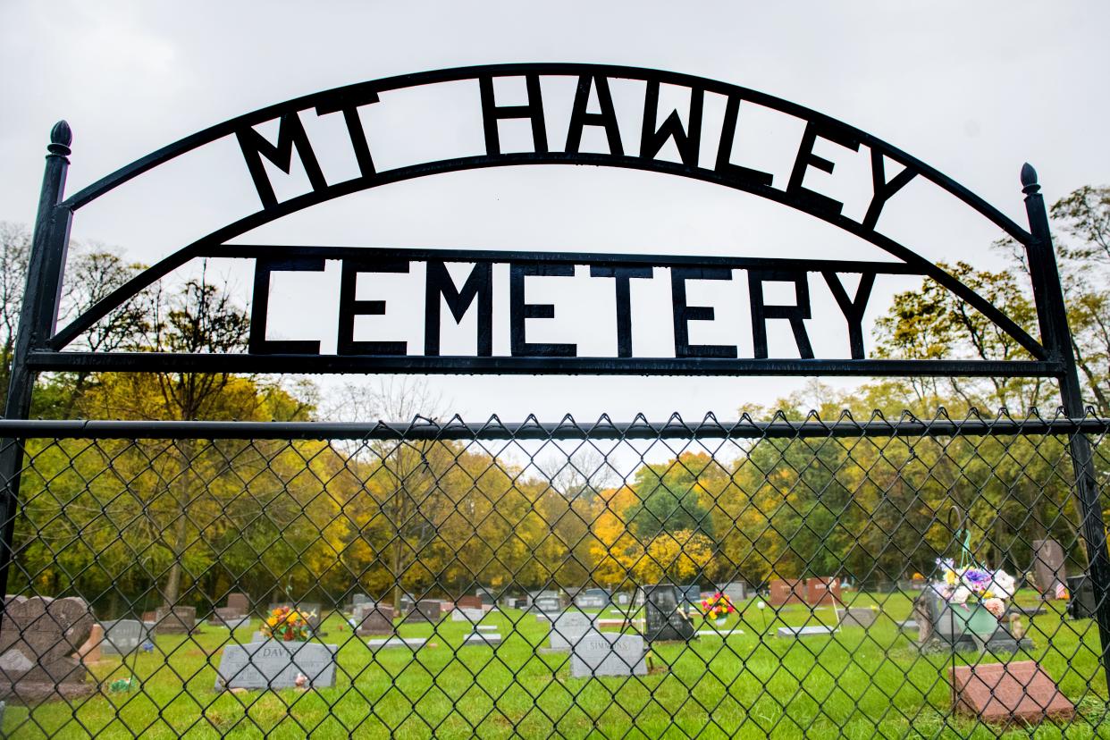 Mt. Hawley Cemetery is located along Knoxville Avenue between Alta Road and Mossville Road in Peoria.