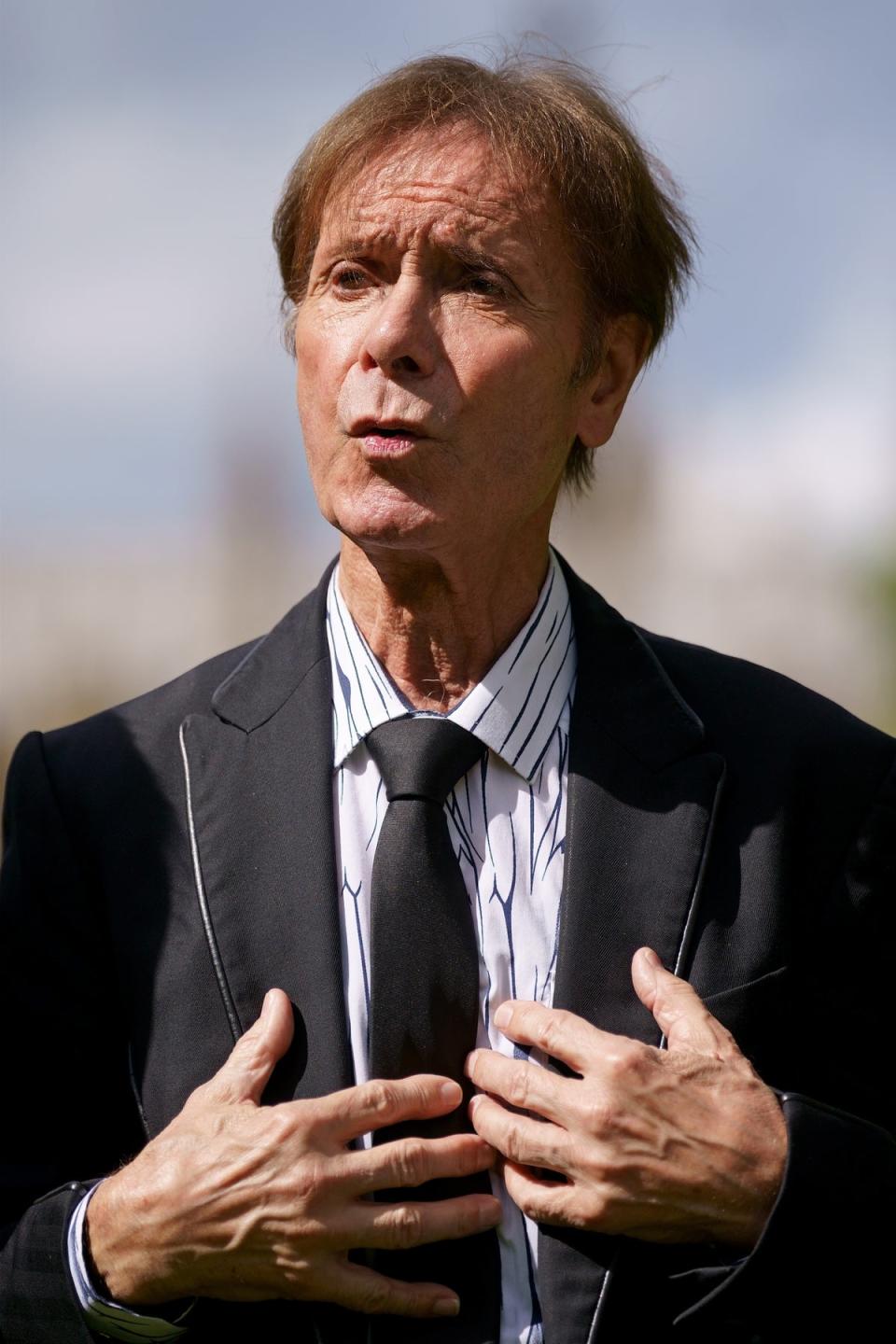 Sir Cliff Richard will feature in Channel 4’s The Accused: National Treasures On Trial (Victoria Jones/PA) (PA Wire)