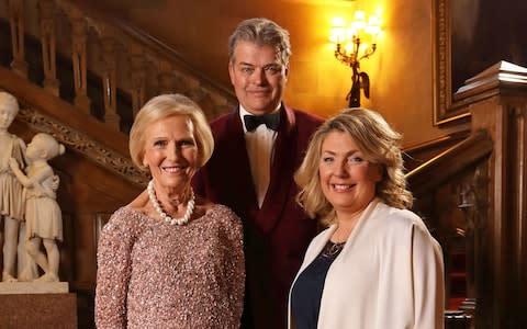 Mary Berry with Lord and Lady Carnarvon - Credit: BBC