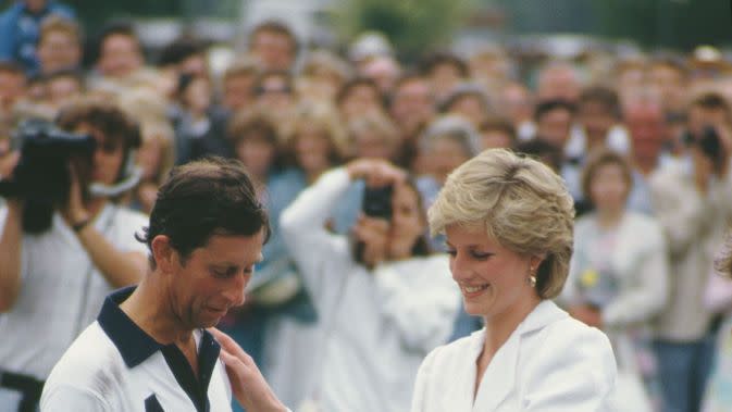 charles and diana at polo