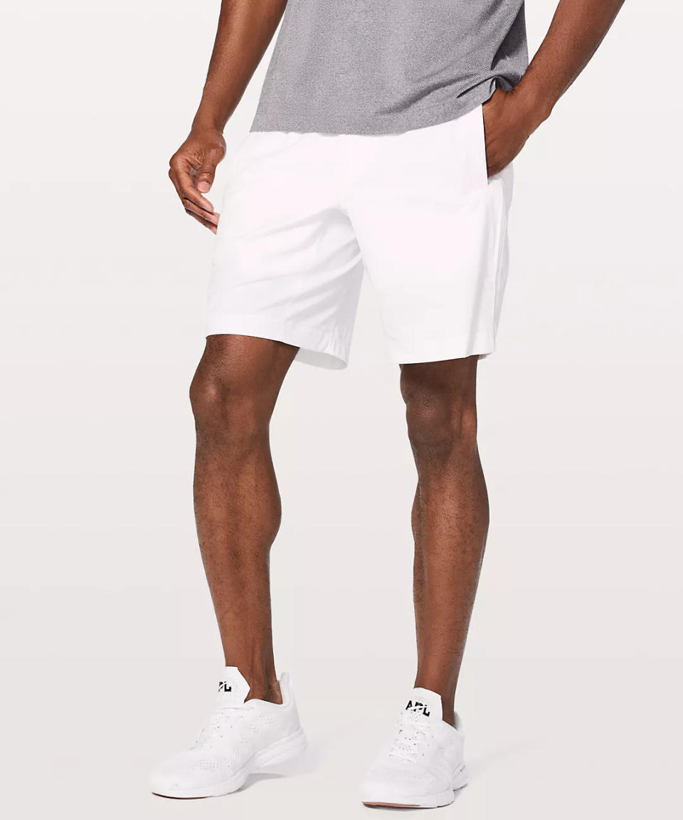 model wears white Pace Breaker Lined Short 9