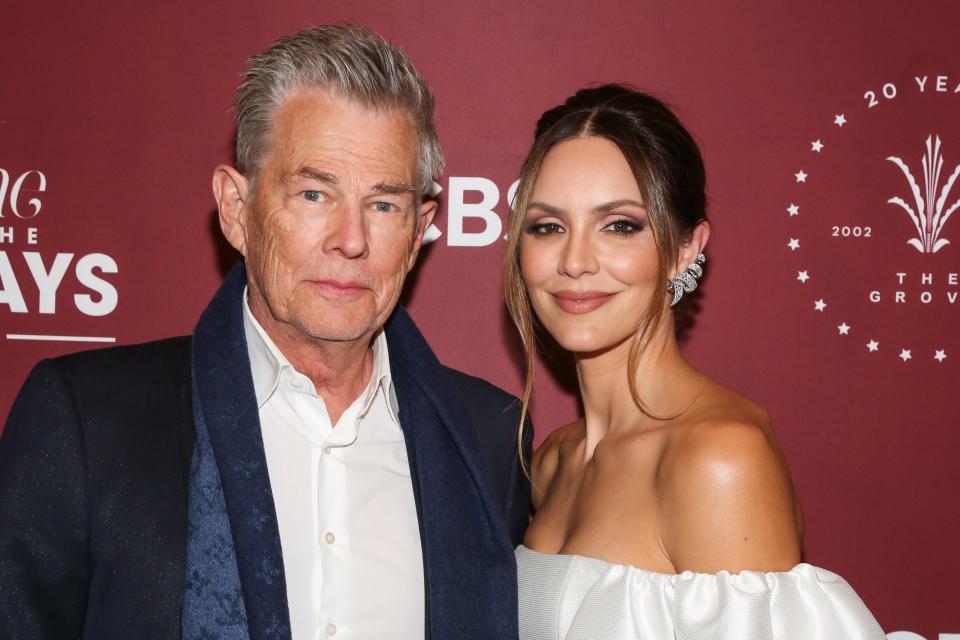 David Foster and Katharine McPhee at The Grove's annual Christmas Tree Lighting Ceremony and CBS's "A Home For The Holidays" special taping at AMC The Grove 14 on November 20, 2022.