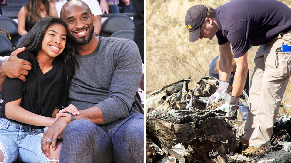 Kobe and Gianna Bryant, pictured here before they were killed in a helicopter crash.