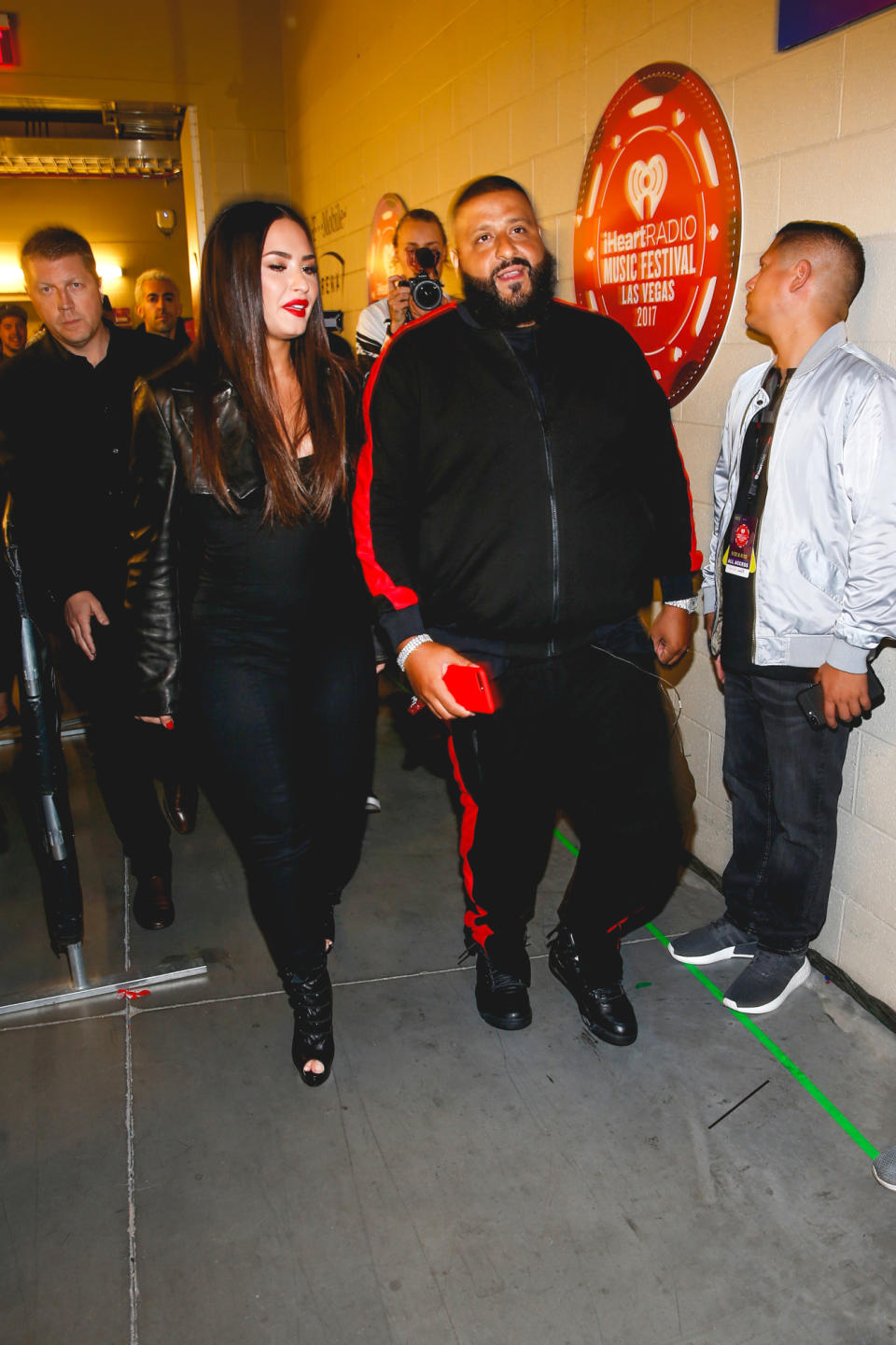 <p>LAS VEGAS, NV – SEPTEMBER 23: Demi Lovato and DJ Khaled attend the 2017 iHeartRadio Music Festival at T-Mobile Arena on September 23, 2017 in Las Vegas, Nevada. (Photo: Getty Images for iHeartRadio) </p>