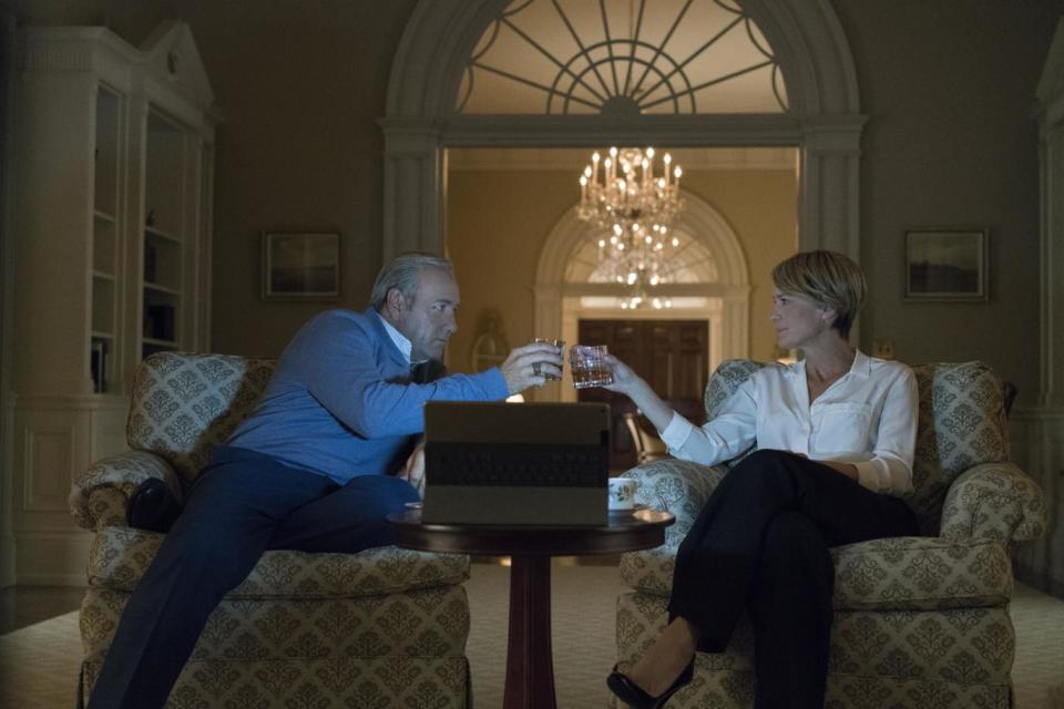 Re-write: Robin Wright and Kevin Spacey as Claire and Frank Underwood in Netflix's House of Cards (Netflix)