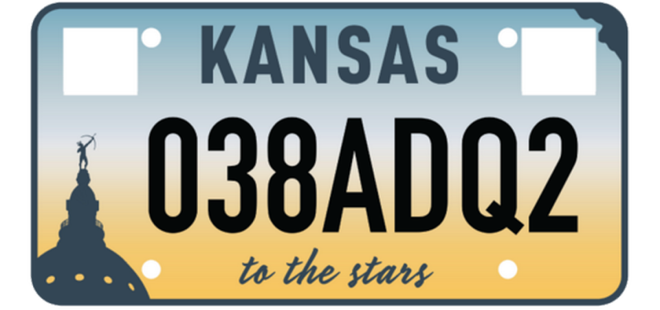 The new Kansas license plate coming in 2024, as voted by Kansas residents.