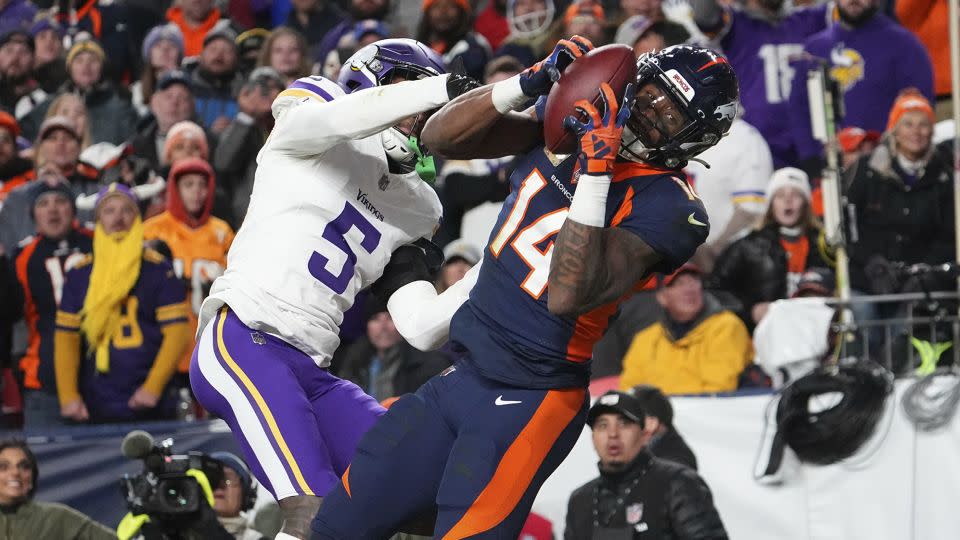 Broncos receiver Courtland Sutton played the hero for Denver late on. - Bart Young/AP