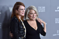 (L-R) Actors Julianne Moore and Bette Midler attend the WSJ Magazine 2019 Innovator Awards at The Museum of Modern Art in New York, NY, November 6, 2019. (Photo by Anthony Behar/Sipa USA)