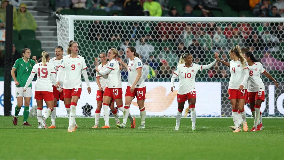 Adriana Leon's second half goal proved to be the winner as a resilient Canadian squad capped off a comeback win against Ireland on Wednesday. (Getty Images)