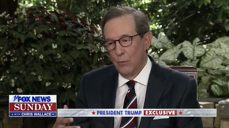 Chris Wallace questioned Donald Trump on the test, which the president claims was "hard". Source: Fox News