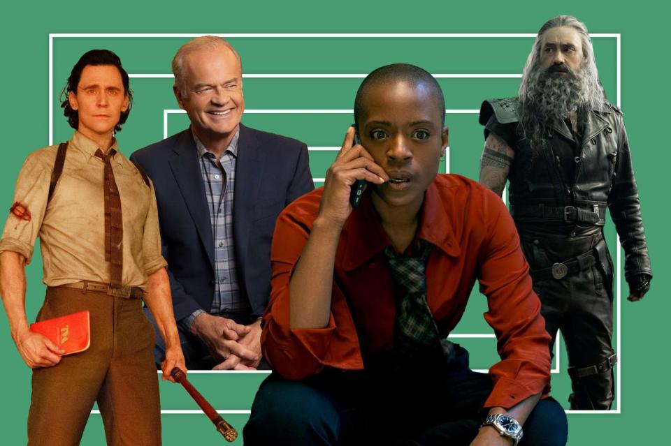 Tom Hiddleston in Loki; Kelsey Grammer in Frasier; T'Nia Miller in The Fall of the House of Usher; Taika Waititi in Our Flag Means Death