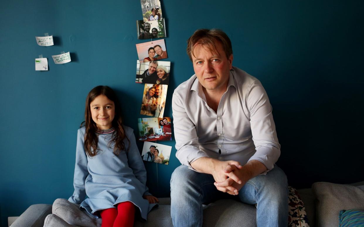 the UK must acknowledge that Nazanin Zaghari-Ratcliffe is an Iranian hostage, says husband Richard Ratcliffe, pictured with his daughter Gabriella, 6 - Clara Molden for The Telegraph