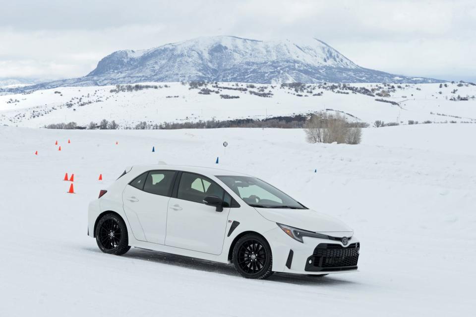 toyota gr corolla at bridgestone winter driving school ice track