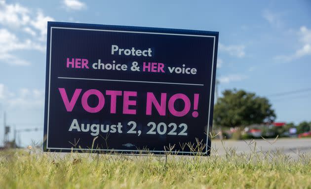 Conservatives have been claiming that abortion supporters swamped the right in spending on the Kansas amendment fight, a claim that's just not true. (Photo: Nathan Posner/Anadolu Agency via Getty Images)
