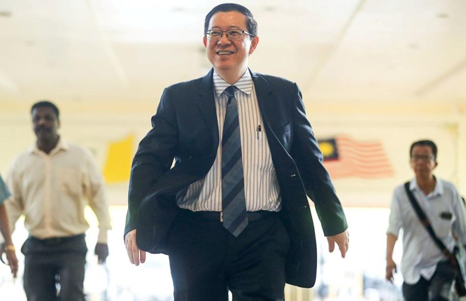Finance Minister Lim Guan Eng is seen arriving at the the 14th Penang State Assembly session at Dewan Sri Pinang in George Town April 30, 2019. ― Picture by Sayuti Zainudin