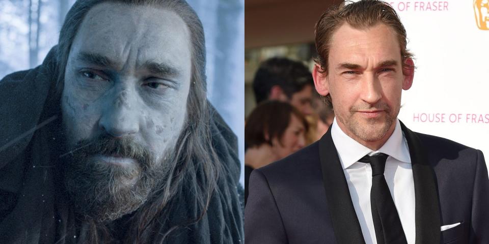 <p>From left: Mawle as Benjen Stark in Season 6, Episode 6, "Unbowed, Unbent, Unbroken"; Mawle at the British Academy Television Awards on May 8, 2016.<br></p>