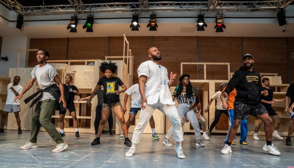 The company of Get Up Stand Up in rehearsals (Craig Sugden)