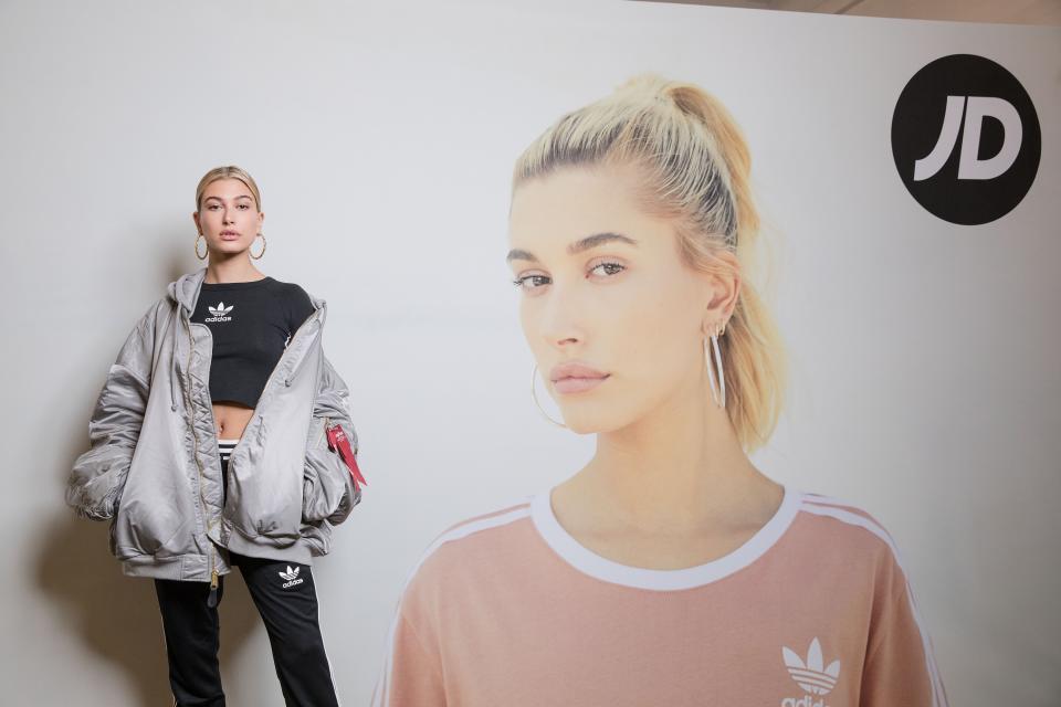 Hailey Baldwin partners with adidas and JD Sports to create Streets of EQT, a fashion show celebrating street style at The Old Truman Brewery on September 15, 2017 in London, England. Photo: Tristan Fewings/Getty Images for adidas