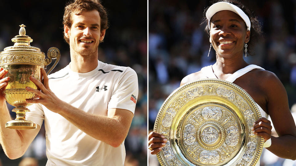 Andy Murray and Venus Williams, pictured here at Wimbledon.