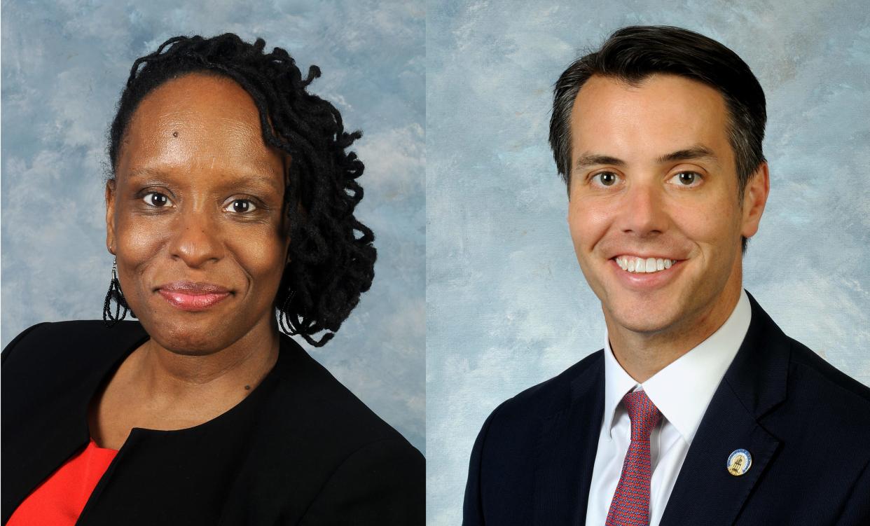 State Rep. Attica Scott (left) and state Sen. Morgan McGarvey are vying for the Democratic nomination for Congress in Kentucky's 3rd District.