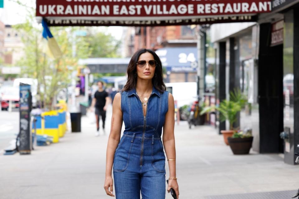 Taste The Nation -- “The Borscht Identity” - Episode 204 -- Padma heads to New York’s Brighton Beach and the East Village to learn why the debate over who really created borschtsymbolizes a larger fight for Ukrainian identity. 
Padma Lakshmi, shown. (Photo by: John Angelillo/Hulu)