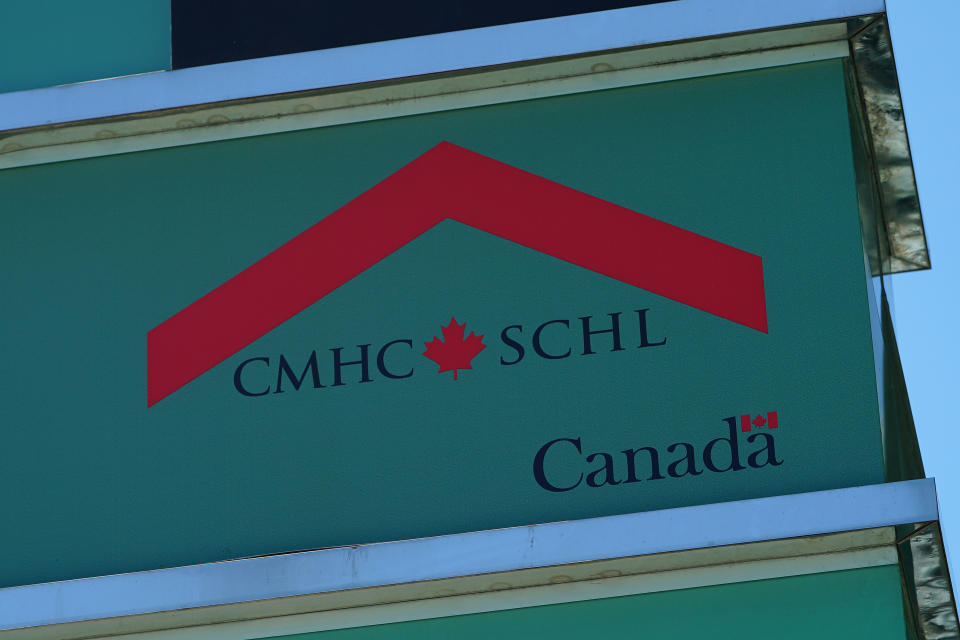 The Canada Housing Mortgage Corporation (CMHC) logo is pictured in Toronto, Ontario, Canada, July 17, 2018. Picture taken July 17, 2018. REUTERS/Carlo Allegri