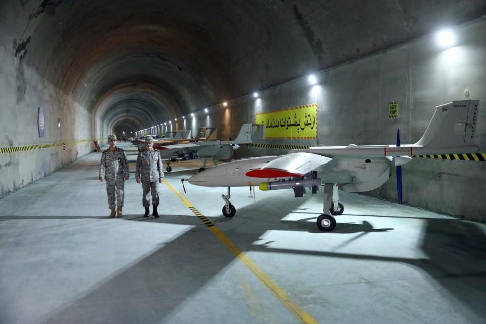 <div class="inline-image__caption"><p>Iran's Army chief, Major General Abdolrahim Mousavi and Iranian Armed Forces Chief of Staff, Major General Mohammad Bagheri visit an underground site with drones at an undisclosed location in Iran on May 28, 2022.</p></div> <div class="inline-image__credit">Iranian Army/WANA/Reuters</div>