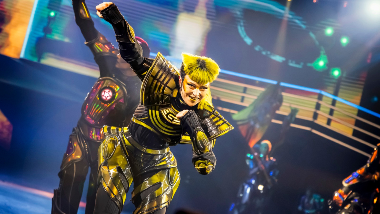  Cast members of Starlight Express during show in London. 