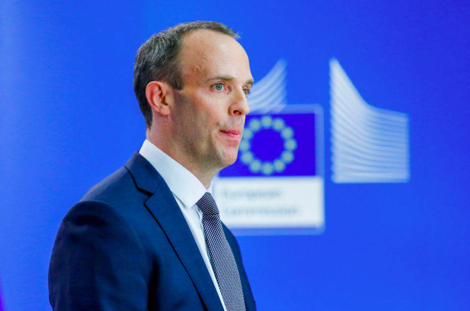 <em>Food and Drink Federation chief executive Ian Wright called for a meeting with Brexit Secretary Dominic Raab (pictured) ‘at the earliest opportunity (Rex)</em>