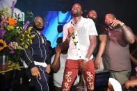 <p>Meek Mill celebrates his belated 35th birthday at NOTO Nightclub in Philadelphia on May 14.</p>