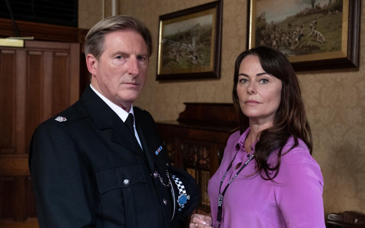 Adrian Dunbar as Ted Hastings and Polly Walker as Gill - 4