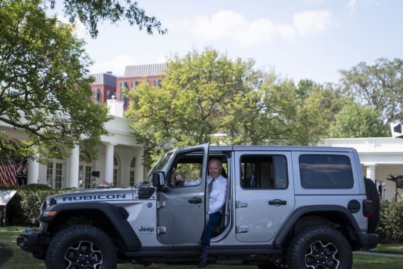 The White House on Tuesday also announced that this year electric vehicle tariffs will rise from 25% to 100%. File Photo by Sarah Silbiger/UPI