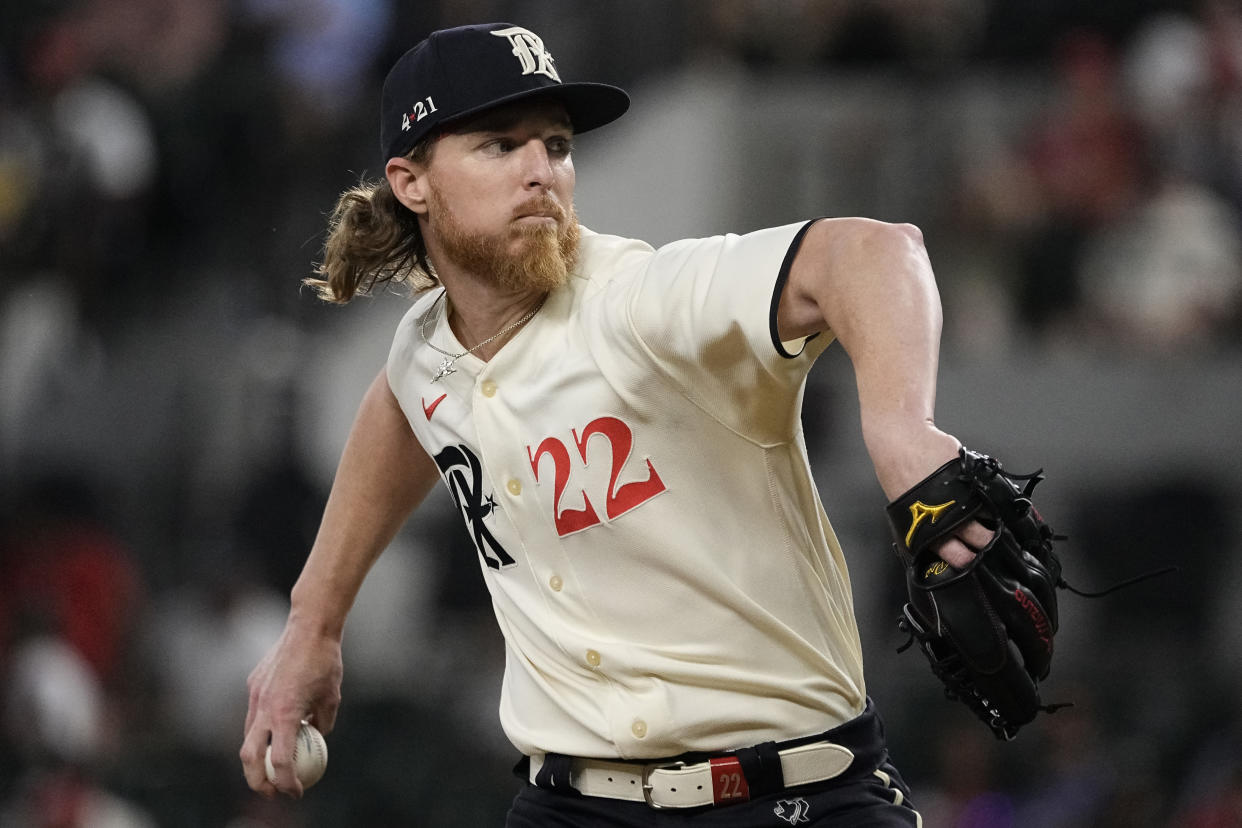 The Rangers lost Jon Gray and Adolis García to injuries during a win over the Tampa Bay Rays on Wednesday. (Photo by Sam Hodde/Getty Images)