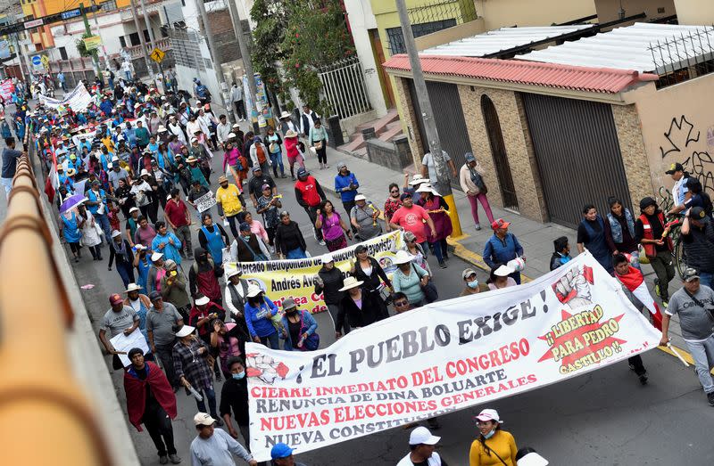 Demonstrations demanding dissolution of Peru's Congress and democratic elections, in Arequipa