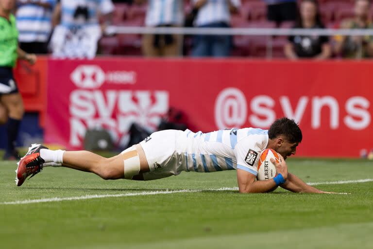 Germán Schulz, de los Pumas 7s, está teniendo una gran participación en la Gran Final de Madrid del Circuito Mundial de Seven