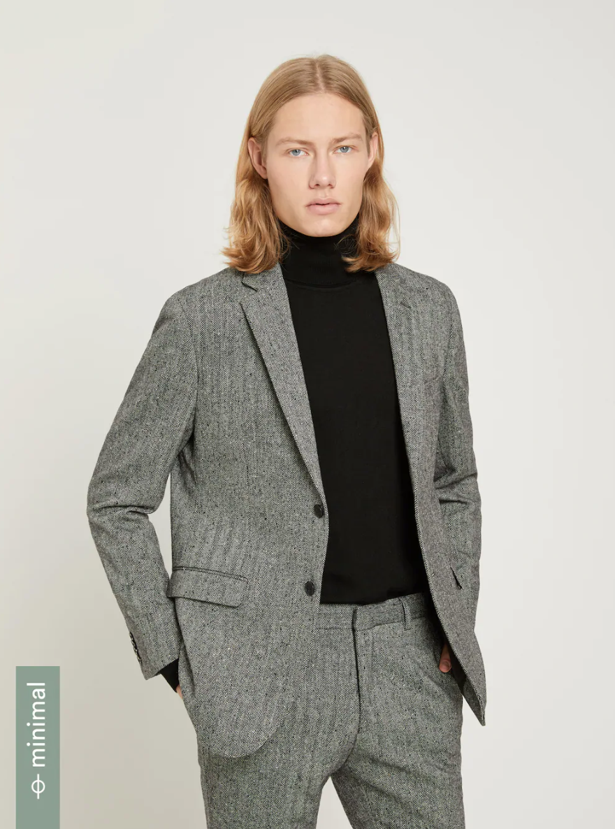 The Laurier Recycled Wool Herringbone Blazer 