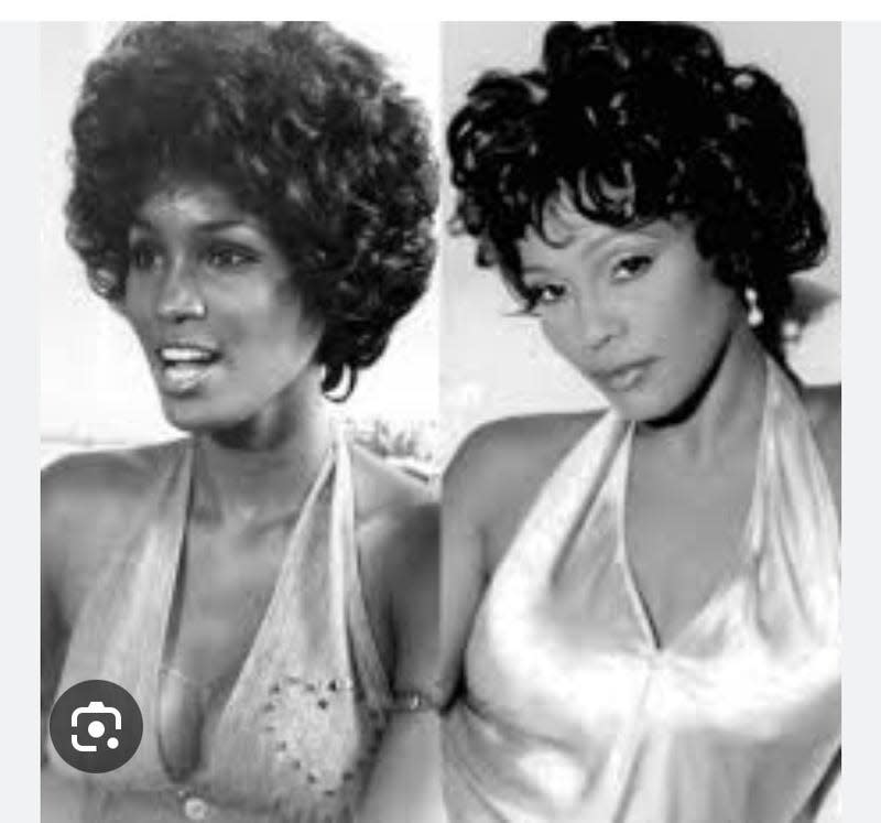 Striking resemblance: The lady to the left is the late actress Teresa Graves and Whitney Houston is to the right. 