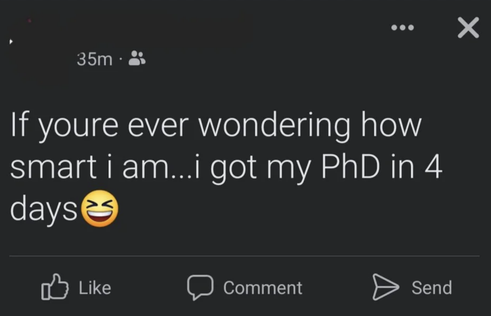 "I got my PhD in 4 days"