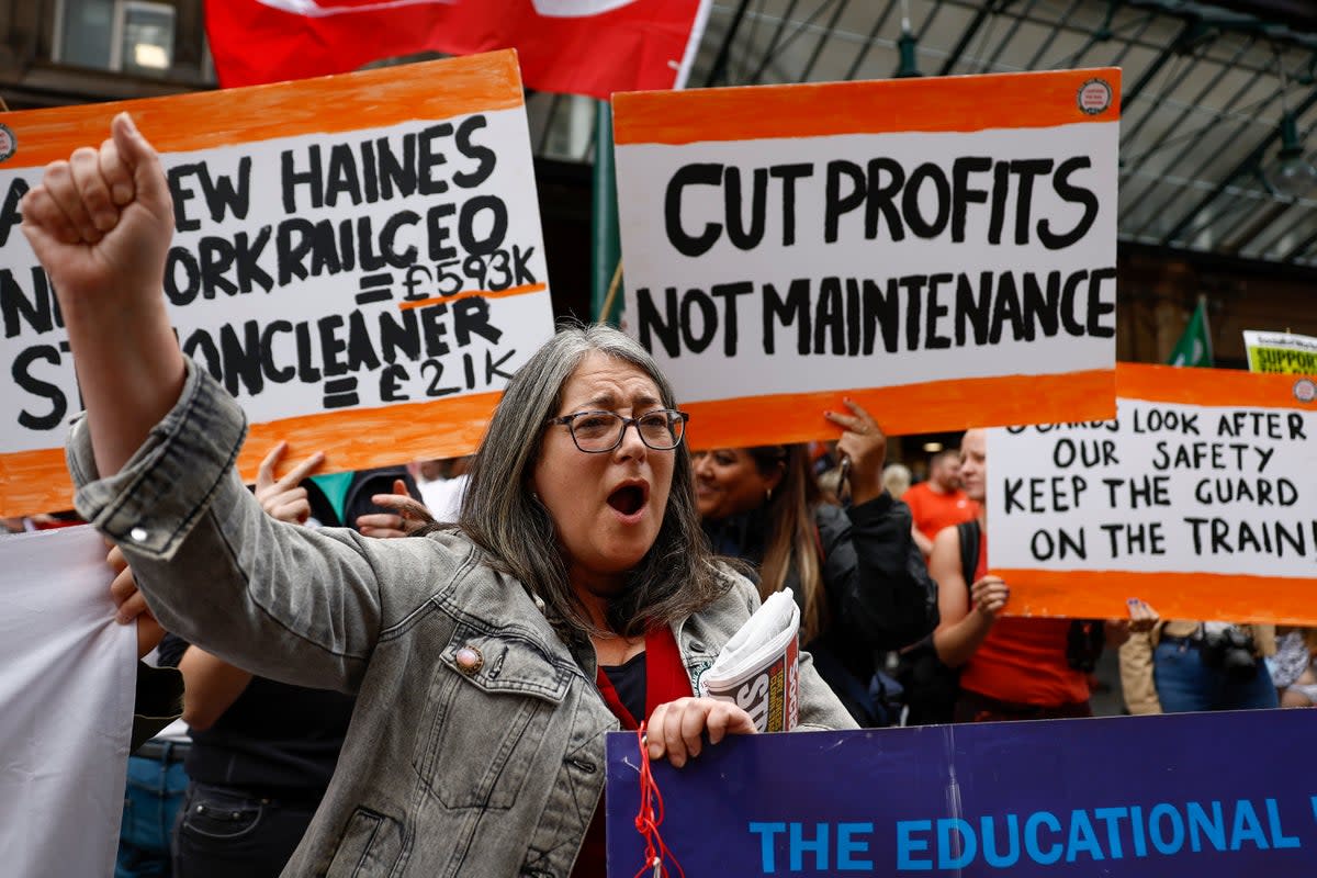 Workers protest over pay as profits surge with inflation and the cost of living crisis bites  (Getty Images)