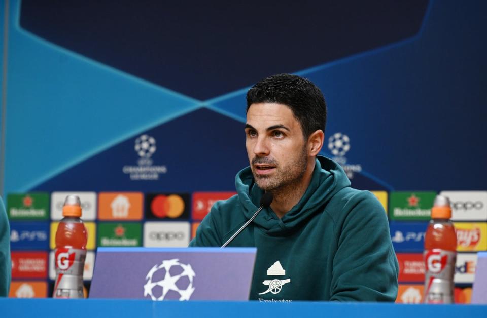 Mikel Arteta is wary of a “passionate” Porto side (Arsenal FC via Getty Images)