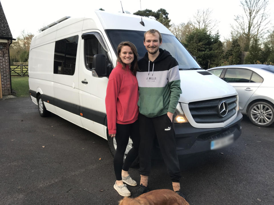 Kieran Field, 27, and Alice Ballard, 26, after buying their van in 2019 (Collect/PA Real Life)
