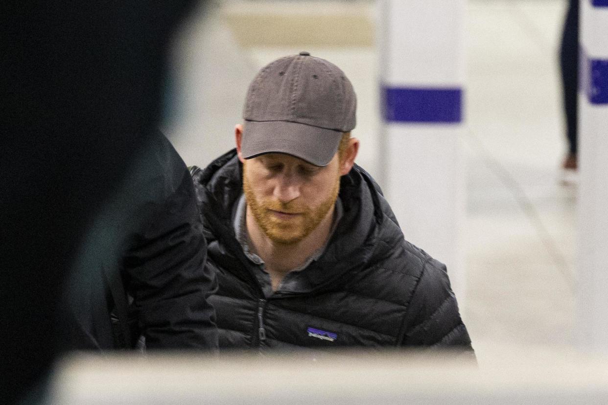 Harry Arrives at Waverley Station in Edinburgh as he prepares to begin his final round of royal duties: SplashNews.com