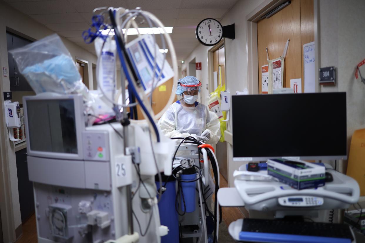 The number of patients being treated in US hospitals for Covid has passed the 100,000 mark for the first time in the pandemic (Getty Images)